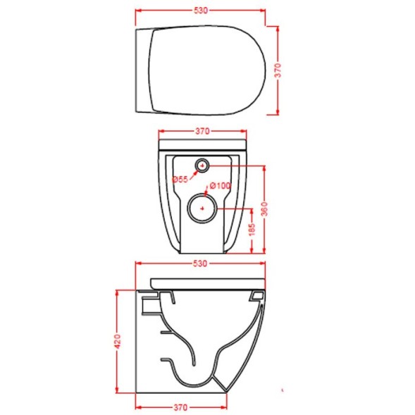 Унитаз Artceram приставной безободковый цвет notte FLV005 36 00
