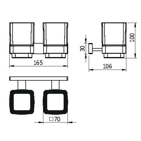Стакан LANGBERGER ALSTER 11919A двойной подвесной цвет хром