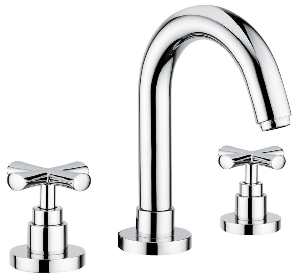 Emmevi Spirit New, двухвентильный смеситель для раковины на 3 отверстия с донным клапаном, цвет золото 31033/OR