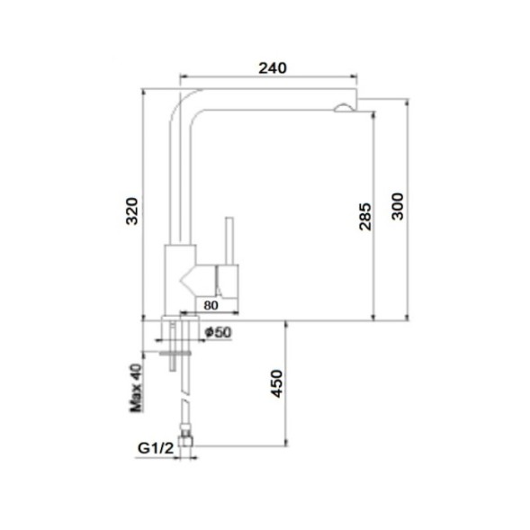 Смеситель для кухни Webert London LO940302015, хром