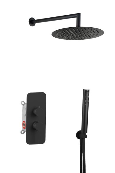 AQG Urban Flow, душевой комплект ER236 на 2 потребителя, с настенным кронштейном, цвет хром