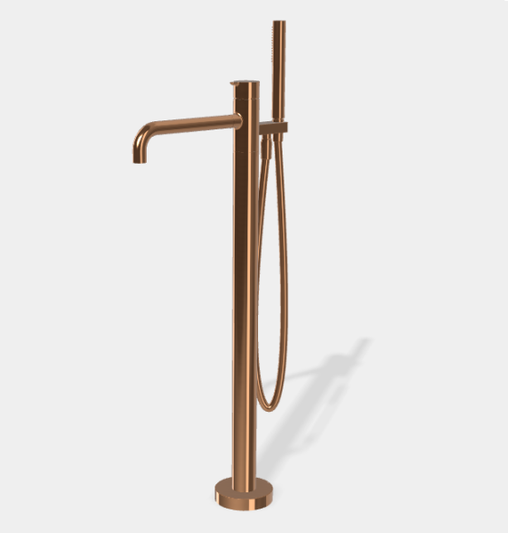 Смеситель для ванны и душа, Fima Carlo Frattini, Snap, напольный, цвет-бронза янтарная F3114/6NZL