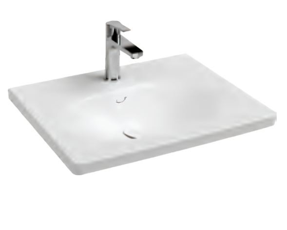 Раковина накладная ISVEA Sistema S 61 прямоугольная 81см, с отв. под смес., без д/к цвет белый глянцевый10SS50061