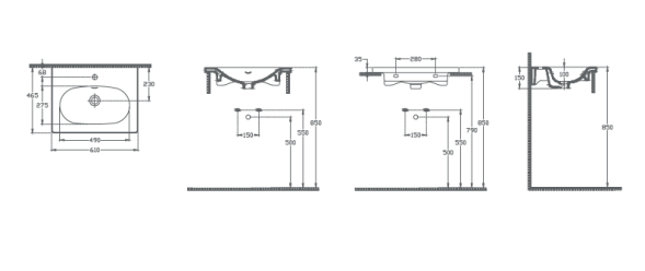 Раковина накладная ISVEA Sistema S 61 прямоугольная 81см, с отв. под смес., без д/к цвет белый глянцевый10SS50061