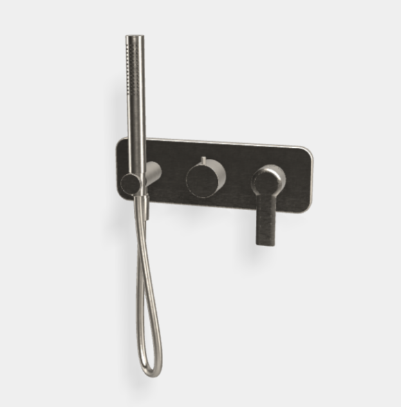 Смеситель для душа, Fima Carlo Frattini, Mast, на 2 потребителя, цвет-никель брашированный F3149WX2SN