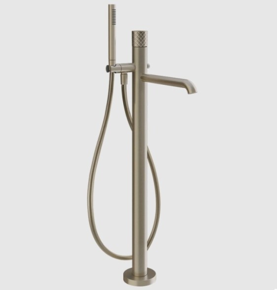 Gessi Смеситель для ванны и душа, Habito Intreccio, напольный, цвет Никель матовый 70128#149