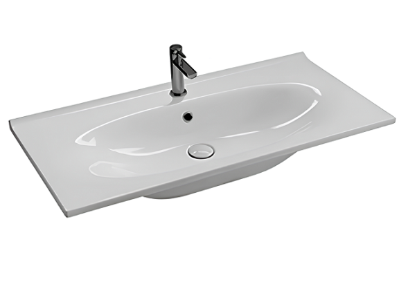 Раковина HATRIA LE FIABE Y1BQ01 подвесная или на тумбу с одним отверстием с переливом цвет белый