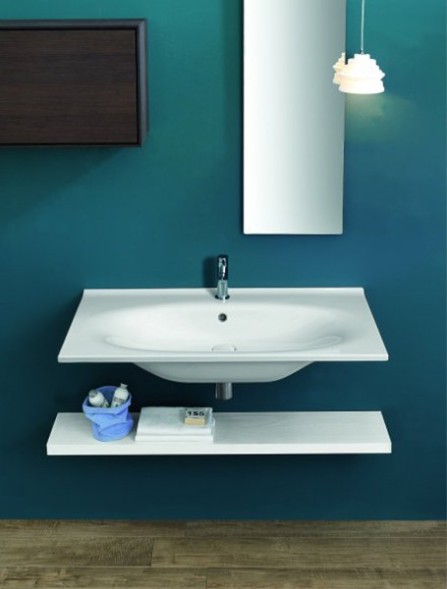 Раковина HATRIA LE FIABE Y1BQ01 подвесная или на тумбу с одним отверстием с переливом цвет белый