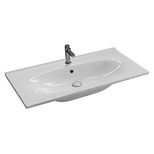 Раковина HATRIA LE FIABE Y1BQ01 подвесная или на тумбу с одним отверстием с переливом цвет белый