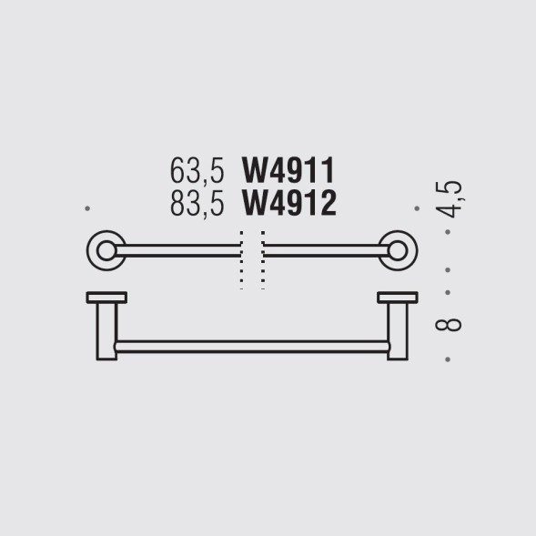 Полотенцедержатель COLOMBO DESIGN PLUS W4912.GM широкий цвет графит матовый