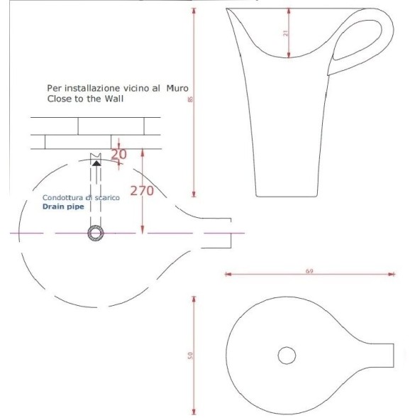 Раковина Artceram Cup напольная цвет белый  OSL004 01 00