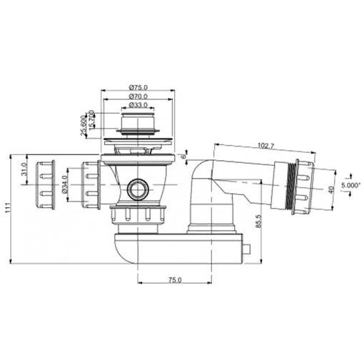 Сифон Artceram Square для ванны ACA062