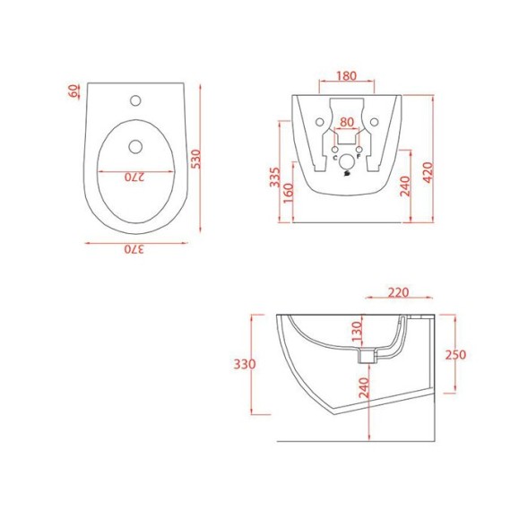 Биде Artceram File 2.0 подвесной с одним отверстием  цвет черный  FLB001 03 00