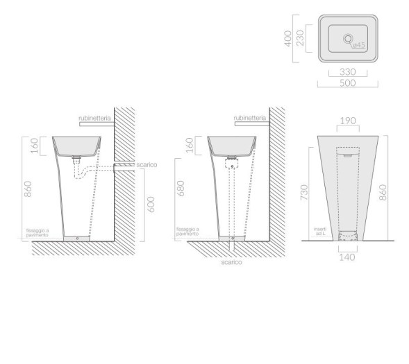 Раковина GALASSIA MEG11 PRO 5405P MT без отверстий без перелива цвет белый матовый