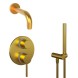 Paini 78PJSET26911BATH Комплект для ванны Кокс на 2 потребителя, с лейкой для душа, встраиваемый, брашированное золото