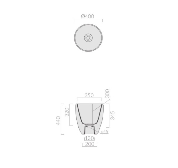 Раковина GALASSIA ERGO 7104 накладная без отверстий без перелива цвет белый глянцевый