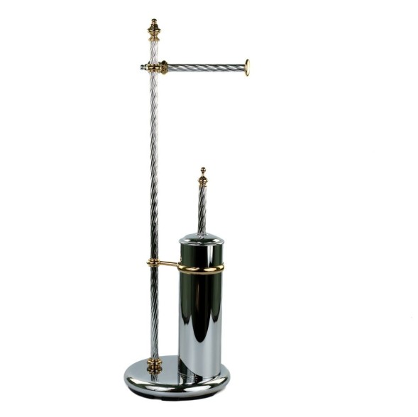 Stil Haus Giunone, стойка: бумагодержатель + ерш металлический, цвет хром - золото