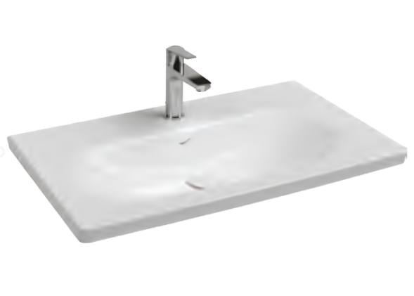 Раковина накладная ISVEA Sistema S 81 прямоугольная 81см, с отв. под смес., без д/к цвет белый глянцевый 10SS50081
