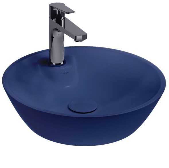 Раковина ISVEA SistemaY Soft накладная ШГВ 450*450*120 отверстия для смесителя 1 цвет синий матовый 10SY65045-2Z