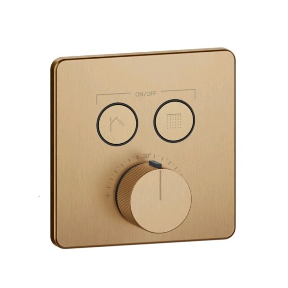 Gessi Смеситель для душа, HI FI Comfort, на 2 потребителя, цвет брашированная теплая бронза  38718#726