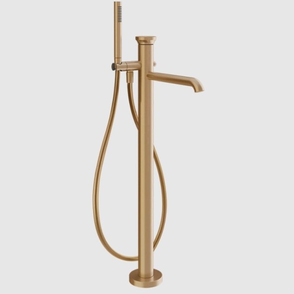 Gessi Смеситель для ванны и душа, Origini, напольный, цвет брашированная теплая бронза  66028#726