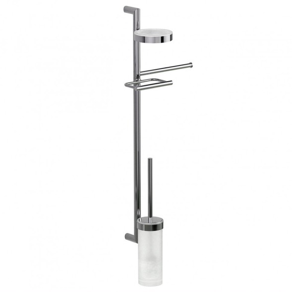 Стойка COLOMBO DESIGN PLANETS B9822 настенная с полотенцедержателем с мыльницей с держателем туалетной бумаги и с ершиком цвет хром