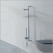 Стойка COLOMBO DESIGN PLANETS B9822 настенная с полотенцедержателем с мыльницей с держателем туалетной бумаги и с ершиком цвет хром