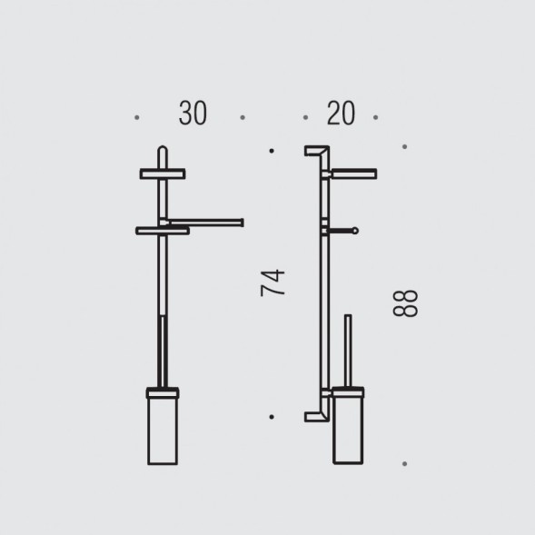 Стойка COLOMBO DESIGN PLANETS B9822 настенная с полотенцедержателем с мыльницей с держателем туалетной бумаги и с ершиком цвет хром