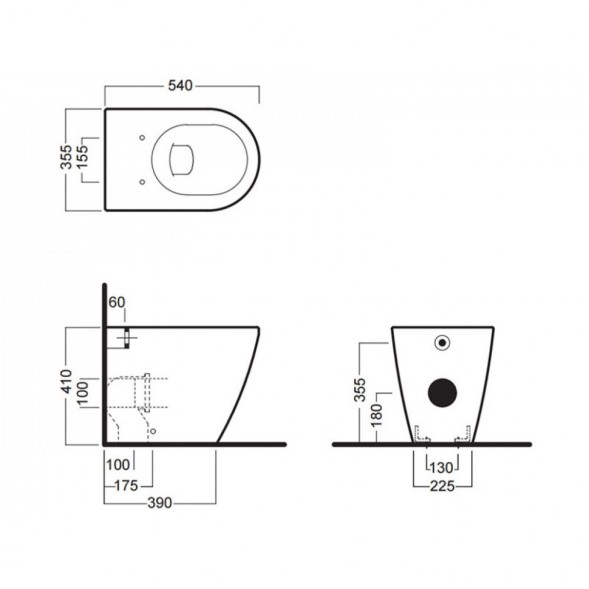 Унитаз HATRIA Fusion YXVD01 напольный слив универсальный цвет белый