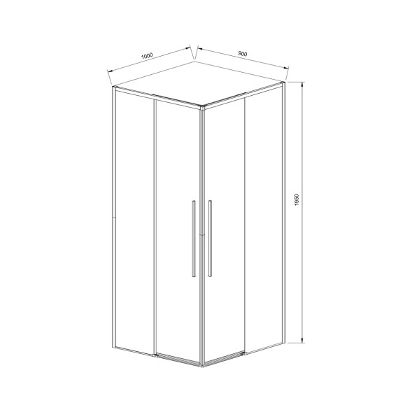 Vincea Душевой уголок Слим-Н (Slim-N) VSS-4SN9010CL, 1000*900, хром, стекло прозрачное