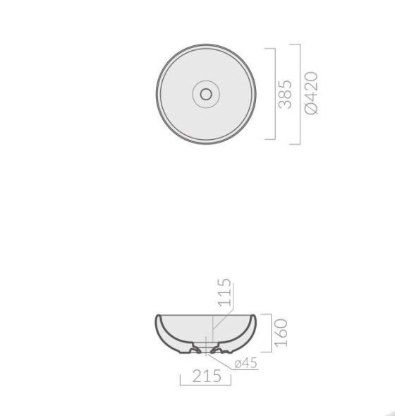 Раковина GALASSIA ERGO 7105 MT накладная без отверстий без перелива цвет белый матовый