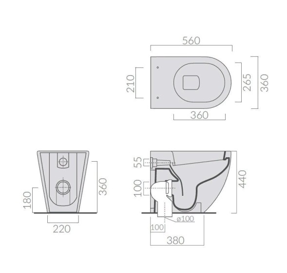 Унитаз GALASSIA Dream 7310 NEMT подвесной цвет черный матовый