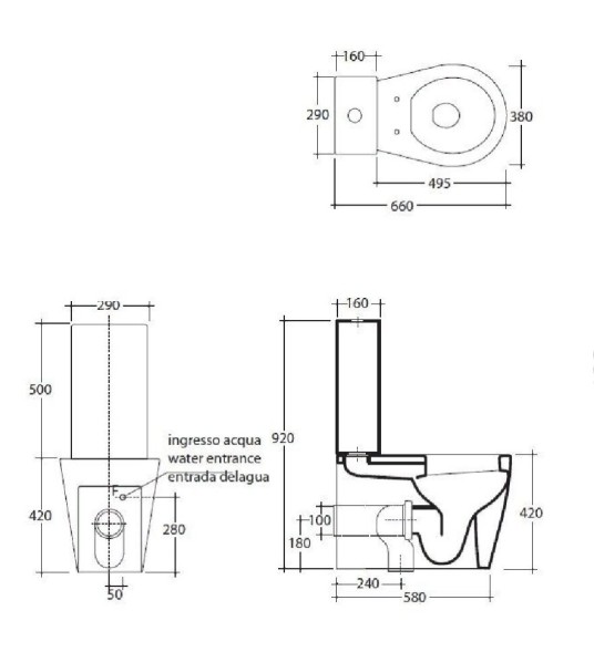 Бачок GALASSIA xES/Meg11/Orbis 9911 для моноблока, белая керамика