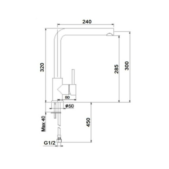 Смеситель для кухни Webert London LO940302560, черный