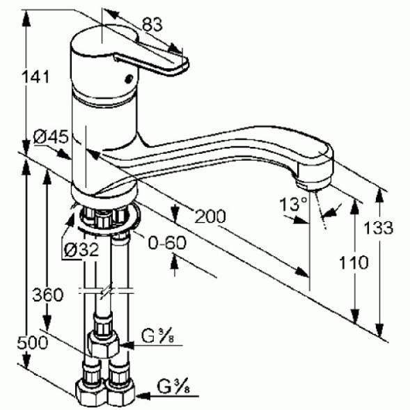 Смеситель KLUDI LOGO NEO 379190575 для кухни