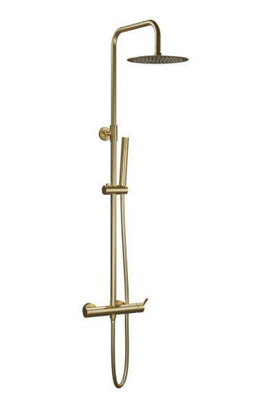 AQG Urban Flow, душевая колонна регулируемая по высоте 95-150 см, cо смесителем, цвет матовое золото (PVD)