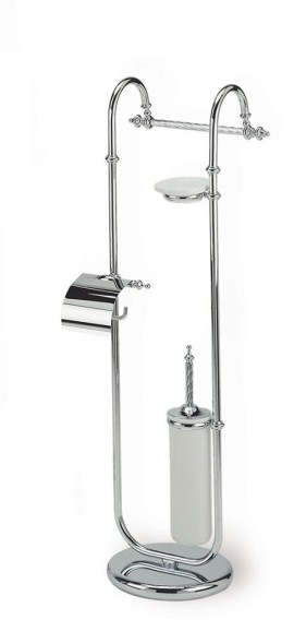 Stil Haus Giunone, стойка: мыльница + полотенцедержатель + бумаг + ерш, цвет золото