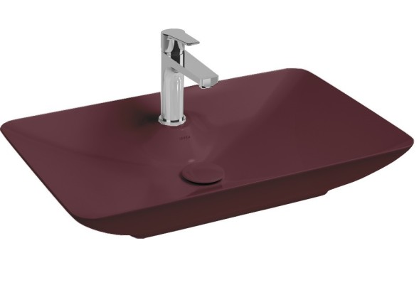 Раковина ISVEA SistemaY Clear накладная ШГВ 644*395*125 отверстия для смесителя 1 цвет бордовый матовый 10SY50065-2R