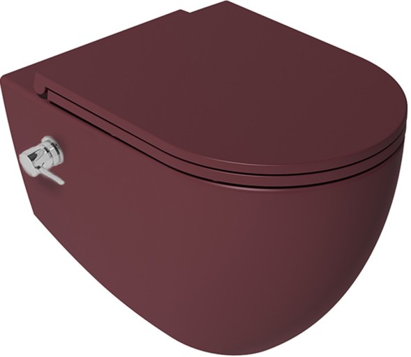 Унитаз ISVEA Infinity подвесной с функцией биде цвет бордовый матовый 10NFS1005I-2R