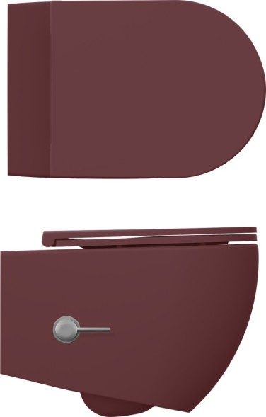 Унитаз ISVEA Infinity подвесной с функцией биде цвет бордовый матовый 10NFS1005I-2R
