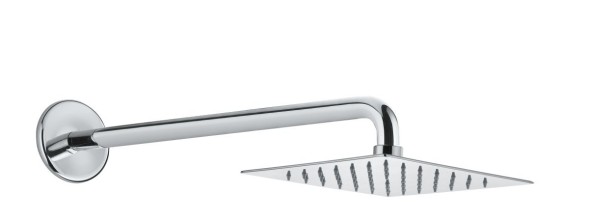 Fiore Shower, квадратный ультратонкий верхний душ 20х20 см и круглый кронштейн 33,7 см, цвет золото