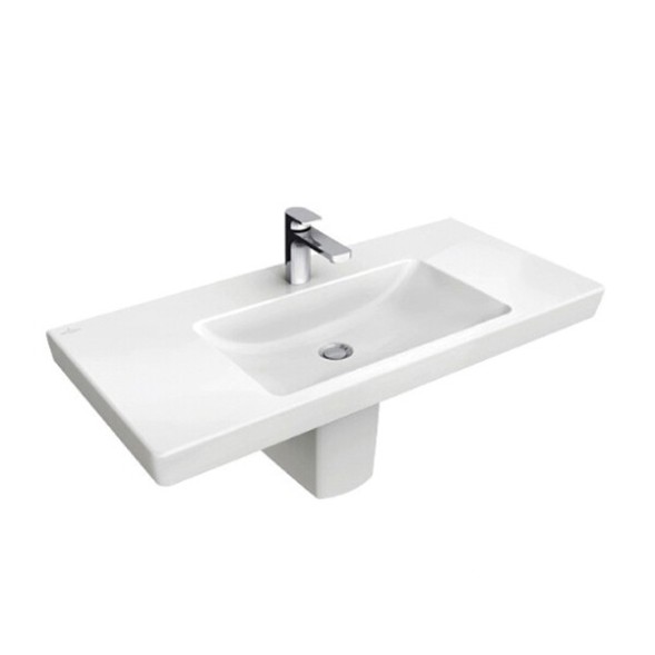 Villeroy&amp;Boch Раковина, Subway 2.0, шг 800*470, отверстия для смесителя-1 сквозное, 2 промаркированных, цвет-альпийский белый 71758G01