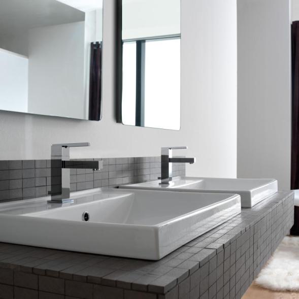 Раковина Scarabeo ML подвесная или полувстраиваемая с переливом с одним отверстием цвет белый 3004