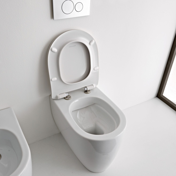 Унитаз Scarabeo MOON напольный приставной безободковый цвет белый 5522/CL