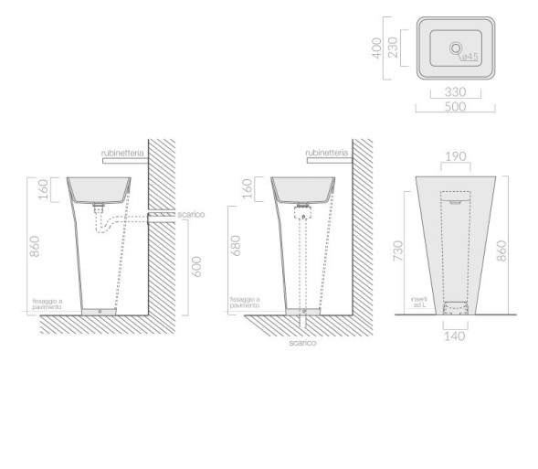 Раковина GALASSIA MEG11 PRO 5405P без отверстий без перелива цвет белый глянцевый