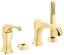 Emmevi Ares, комплект смесителя на борт ванны на 4 отверстия (излив 19,2 см), с набором для душа, цвет золото 76120/OR