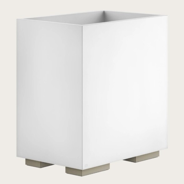 Gessi Корзина для бумаг, Rettangolo, шгв 250*170*257, цвет белая#черный брашированный металл  20990#707