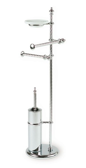 Stil Haus Giunone, стойка: мыльница + полотенцедержатель + бумаг + ерш, цвет хром
