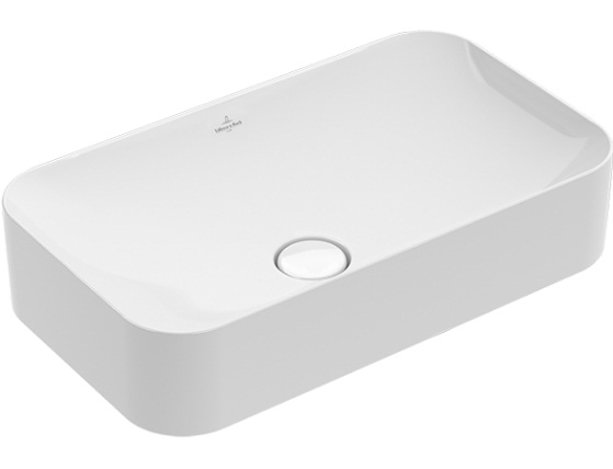 Villeroy&amp;Boch Раковина, Finion, шгв 600*350*100, отверстия для смесителя-отсутствуют, CeramicPlus, цвет-альпийский белый 414361R1
