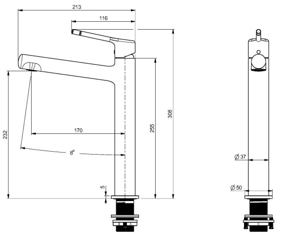Vincea Смеситель для раковины Феерие (Feerie) VBF-5FE2MB, черный